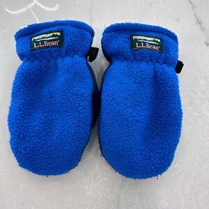 L.L. Bean TwoTone Blue Fleece and Faux Shearling Mittens for toddlers and kids